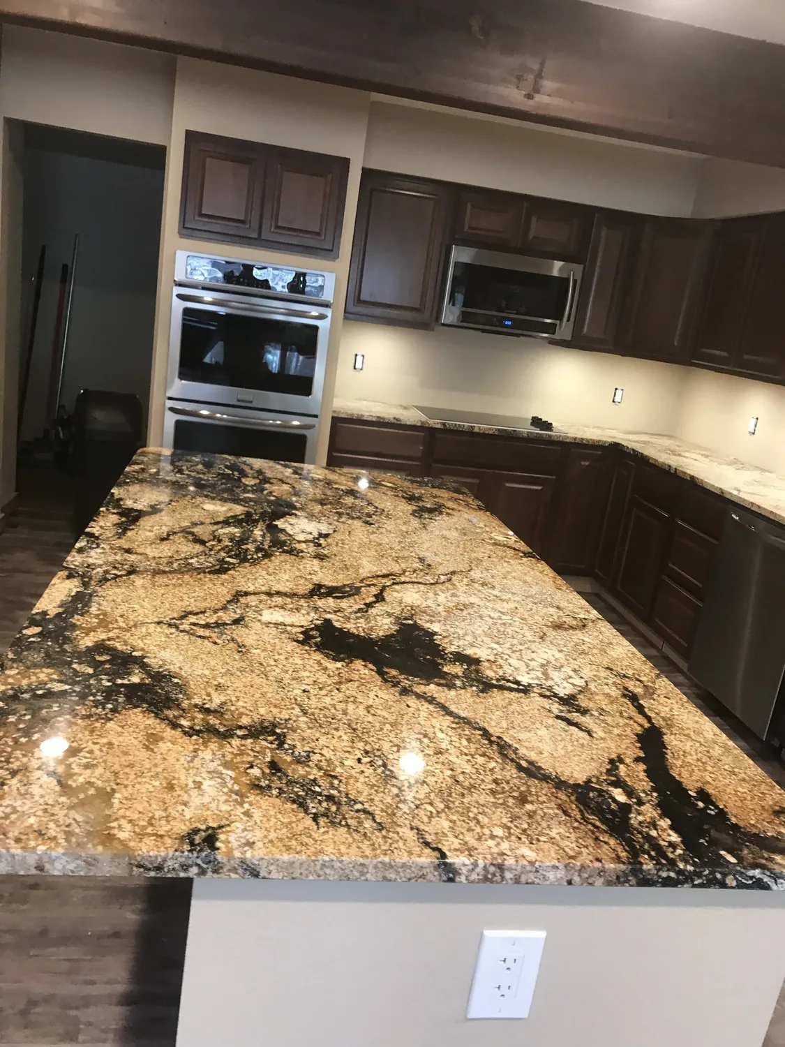 High contrast stone countertop surface